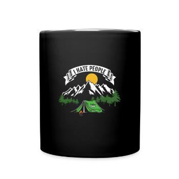Feu de camp Boire des campeurs Voyager Voyager Nature - Mug uni - noir - Devant