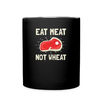 Maladie coeliaque Mangez de la viande et non du blé - Mug uni - noir - Devant