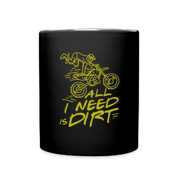 Motocross - Tasse einfarbig - Schwarz - Vorne