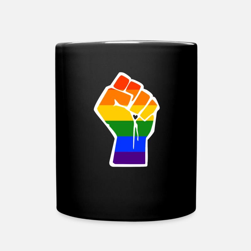LGBT Faust Fighting Gay Pride CSD Regenbogen - Tasse einfarbig - Schwarz
