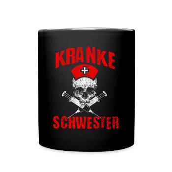 Krankenschwester Kranke Schwester Spritze Geschenk - Tasse einfarbig - Schwarz - Vorne