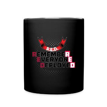Veteran Marines Army Soldier Navy RED Remember - Full Colour Mug - black - Front