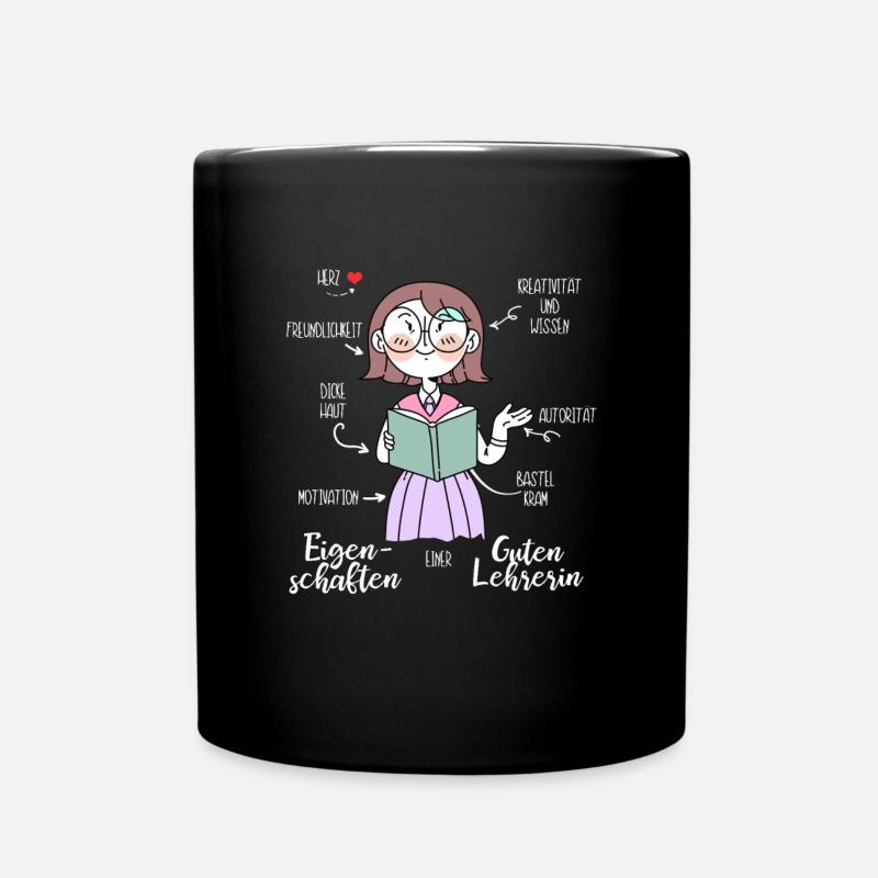 Lehrerin Pädagogin Schule Unterricht Kind Geschenk - Tasse einfarbig - Schwarz