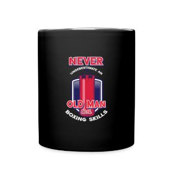 Old Man Boxing Boxers Funny Fighters Sports - Full Colour Mug - black - Front