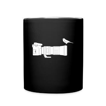 Animal photographer - camera with bird - Full Colour Mug - black - Front