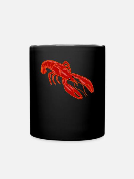 Crayfish Lobster crabs Crawfish seafood - Full Colour Mug - black