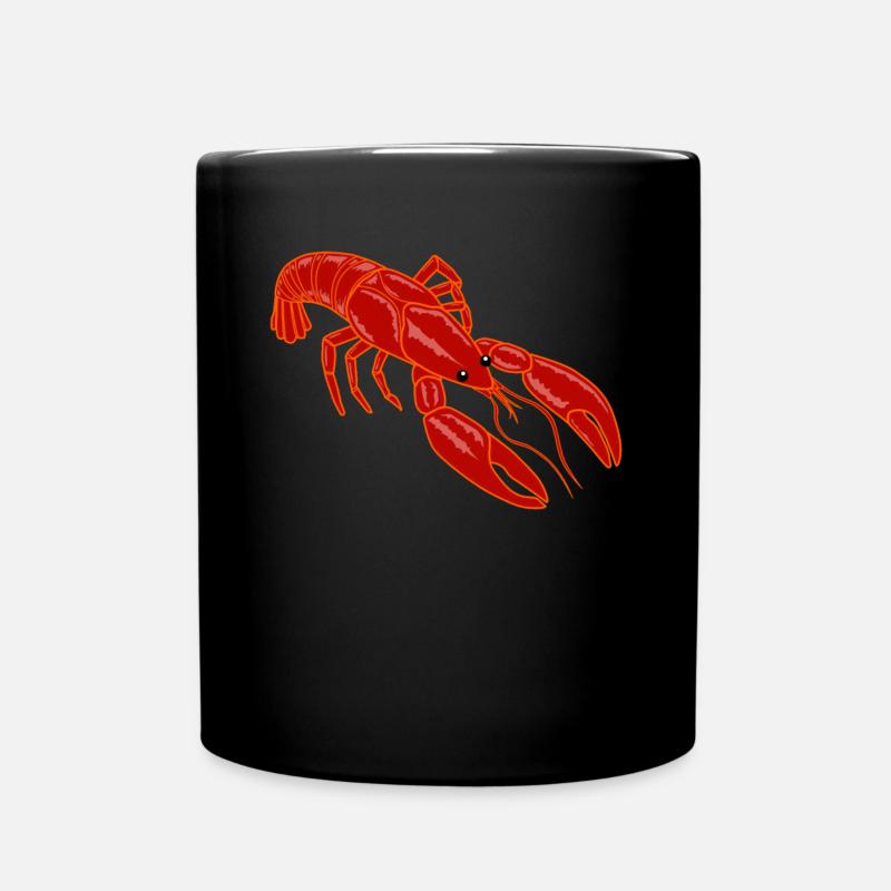 Crayfish Lobster crabs Crawfish seafood - Full Colour Mug - black