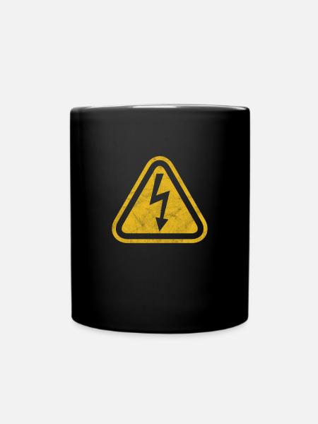 Panneaux de sécurité Électricité haute tension Électricien - Mug uni - noir