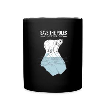 Polar ours protection de l’environnement protection du climat monde cadeau - Mug uni - noir - Devant