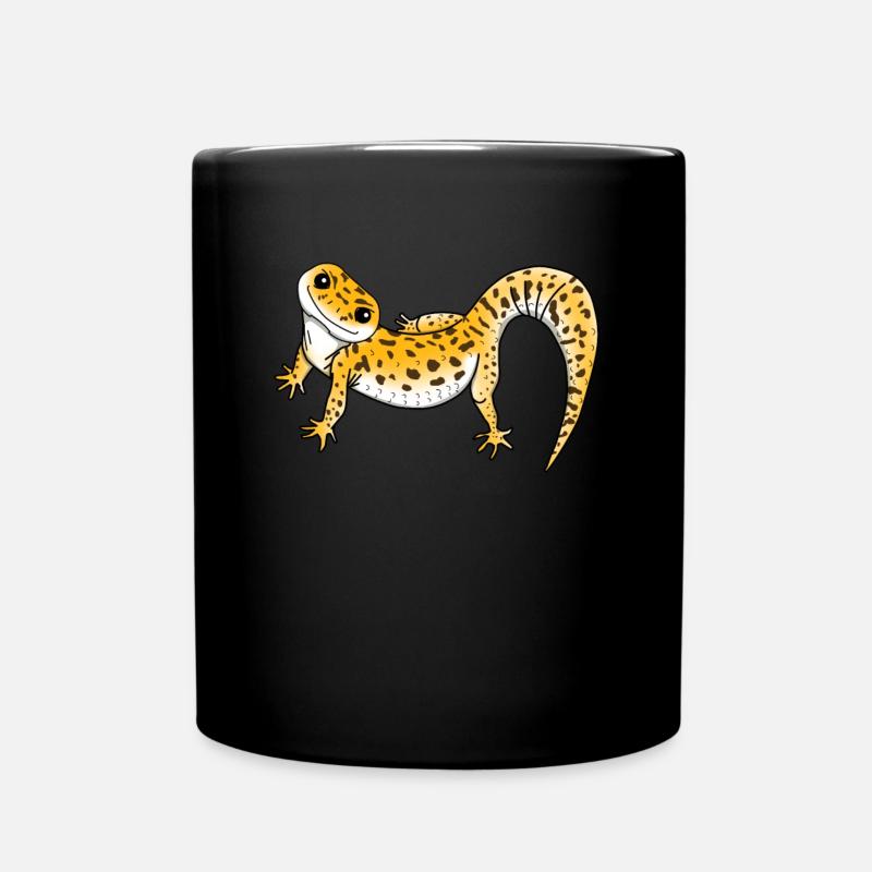 Gecko Leopard Lizard Reptile Pet Gift - Full Colour Mug - black