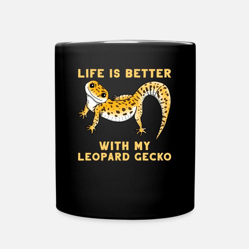 Gecko Leopard Eidechse Reptil Haustier Geschenk - Tasse einfarbig - Schwarz