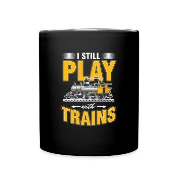 Chemin de fer Jouets Locomotive Je joue encore - Mug uni - noir - Devant