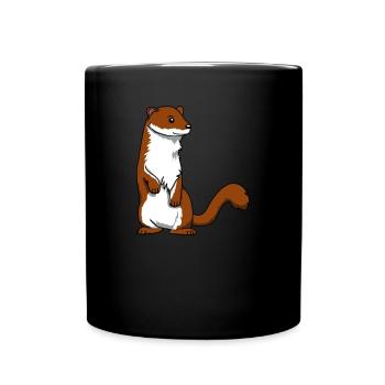 Wiesel Marder Frettchen Wildtiere Natur Geschenk - Tasse einfarbig - Schwarz - Vorne