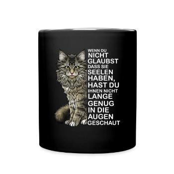 Maine Coon Lustiger Spruch - Tasse einfarbig - Schwarz - Vorne