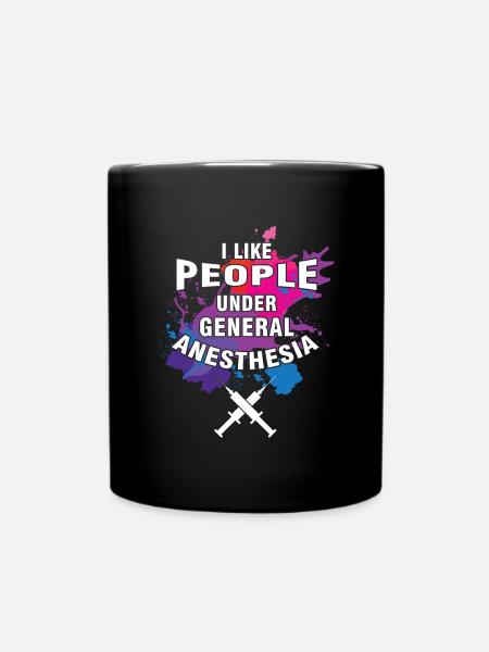 Cadeau d'anesthésie médicale, j'aime les gens de moins - Mug uni - noir