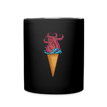 Sommer-Seeeis Kraken-Kraken-Liebhaber - Tasse einfarbig - Schwarz - Vorne