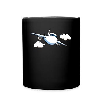 Plane pilot flying flight mechanic gift - Full Colour Mug - black - Front