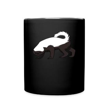 Honigdachs Honey Badger Marder Gefährlich Mutig - Tasse einfarbig - Schwarz - Vorne