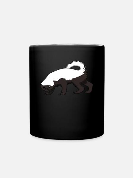 Honigdachs Honey Badger Marder Gefährlich Mutig - Tasse einfarbig - Schwarz