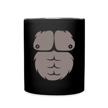 Gorilla Brust Kostüm Affe Muskeln Outfit Zoo - Tasse einfarbig - Schwarz - Vorne