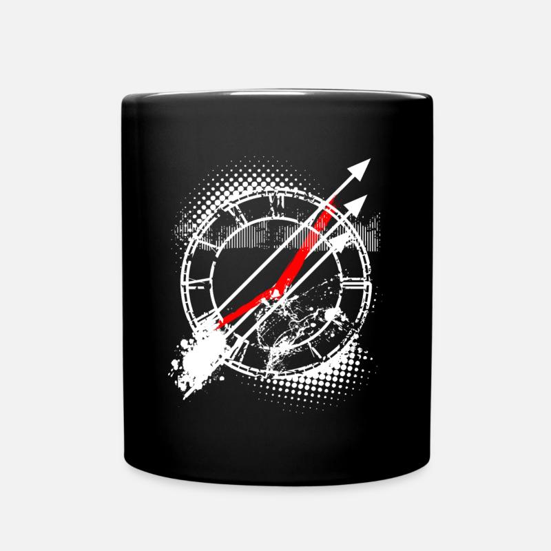 Horloge style tatouage horloge visage - Mug uni - noir