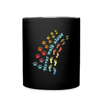 Doggie dog leash dog lover animal gift - Full Colour Mug - black - Front