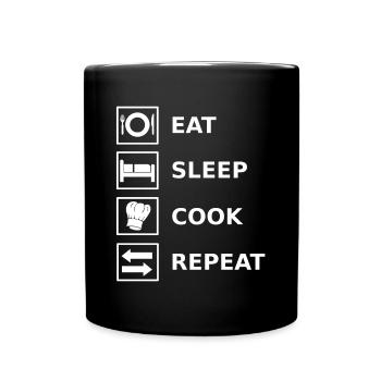 Kochen Cook Koch Köchin Cooking Kitchen - Full Colour Mug - black - Front