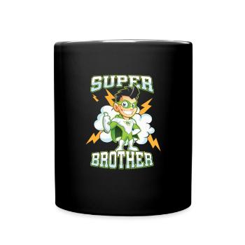 Coole Super Bruder Big Bro Familie Geschwister zuerst - Tasse einfarbig - Schwarz - Vorne