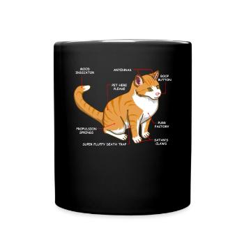 Katze Anatomie Kätzchen Kitten Katzenliebhaber - Tasse einfarbig - Schwarz - Vorne