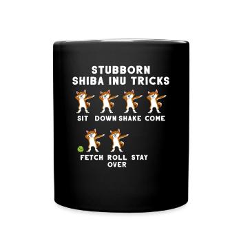 Shiba Inu Tricks dog puppy dog owner - Full Colour Mug - black - Front