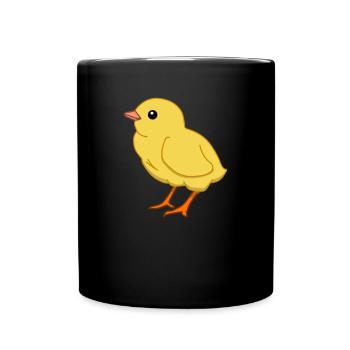 Küken Hühnchen Hühner Piepen Bauernhof Landwirt - Tasse einfarbig - Schwarz - Vorne