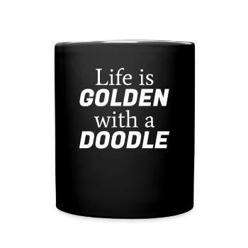Cadeau de griffonnage doré pour chiots Goldendoodle - Mug uni - noir - Devant