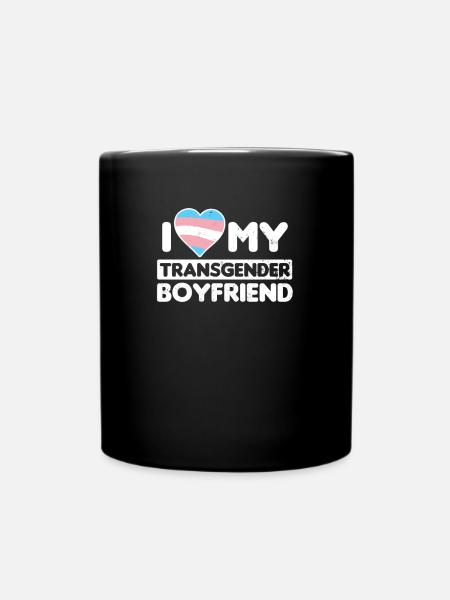 Transgender Love My Transgender Boyfriend Gift - Full Colour Mug - black