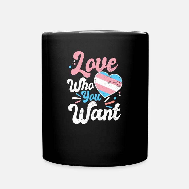 Transgender-Herz-Liebe, die Sie Geschenk wünschen - Tasse einfarbig - Schwarz