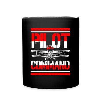 Airplane Aircraft Aviator Commercial Private Pilot - Full Colour Mug - black - Front