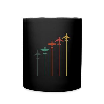 Flugzeug Flugzeug Jet Mechanic Aviator Aircraft - Tasse einfarbig - Schwarz - Vorne