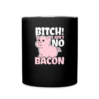 I'm Vegan Pig I Ain't No Bacon Gift - Full Colour Mug - black - Front