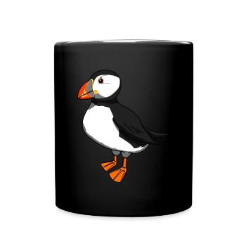Puffin bird animal nature wildlife gift - Full Colour Mug - black - Front