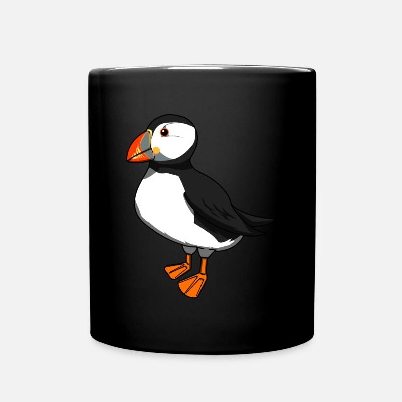 Puffin bird animal nature wildlife gift - Full Colour Mug - black