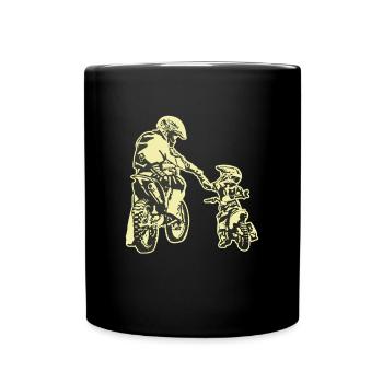 Papa Papa Moto Cadeau de motocross pour la fête des pères - Mug uni - noir - Devant