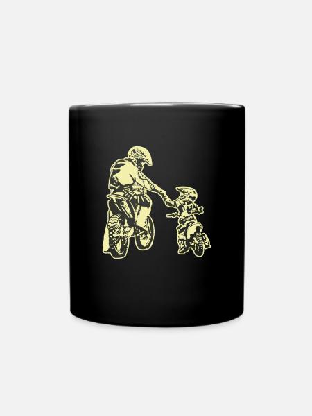 Papa Papa Moto Cadeau de motocross pour la fête des pères - Mug uni - noir