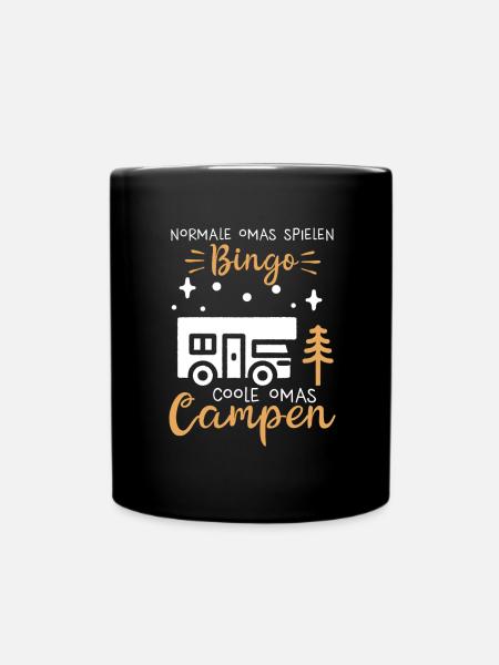 Campen Camper Camping Oma - Tasse einfarbig - Schwarz