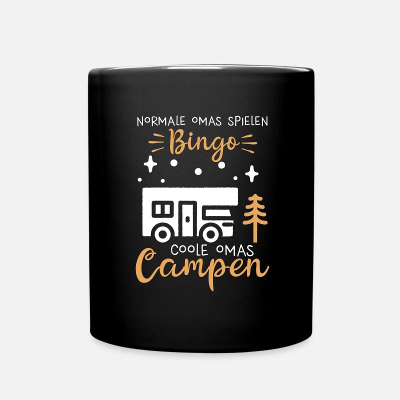 Campen Camper Camping Oma - Tasse einfarbig - Schwarz