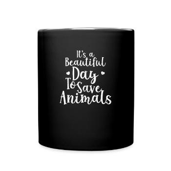 Vet Medicine Beautiful Day To Save Animals Gift - Full Colour Mug - black - Front