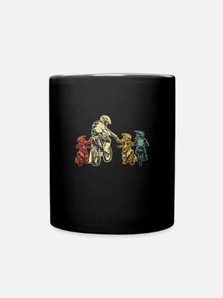 Dad Daddy Motorcycle Motocross Gift Father And - Full Colour Mug - black