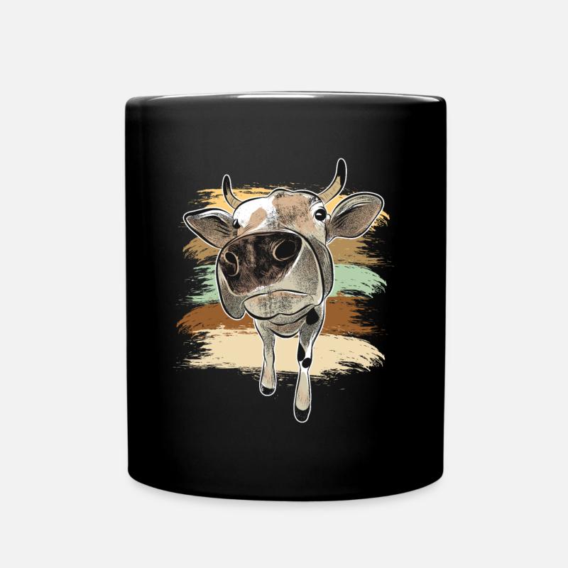 Kuh Rind lustiges Tier Vegan Humor lachen - Tasse einfarbig - Schwarz