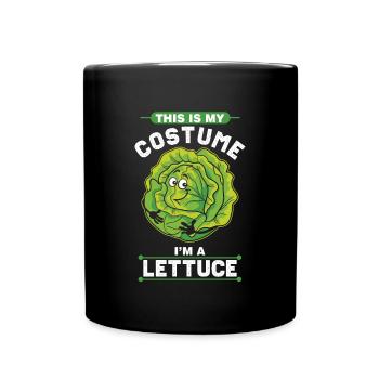 Vegan This Is My Costume I'm A Lettuce Vegetarian - Full Colour Mug - black - Front