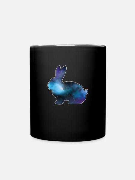 Rabbit Cute Animals Bunnies Hare Wildlife Nature - Full Colour Mug - black