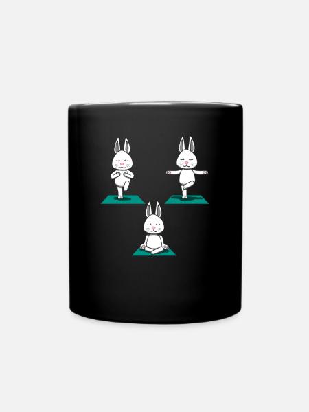 Cadeau de remise en forme de méditation yoga lapin lapin - Mug uni - noir