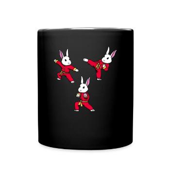 Bunny Kung Fu Karate Martial Arts Fighting Jiu Jitsu - Full Colour Mug - black - Front